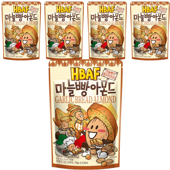 바프 마늘빵 아몬드, 120g, 5개