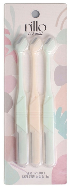 닐로 1/2 미니 + 대왕 양면 눈썹칼 3p, 1세트, 혼합색상