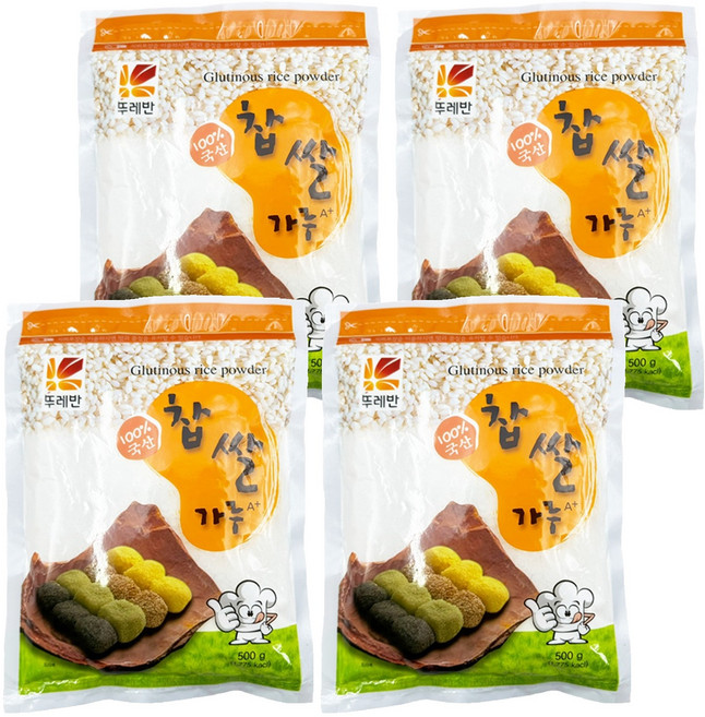 뚜레반 국산 찹쌀가루 A+, 500g, 4개