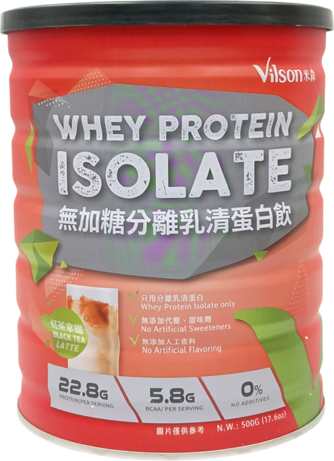 Vilson 米森 無加糖分離乳清蛋白飲 紅茶拿鐵, 500g, 1罐