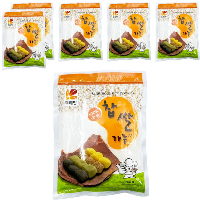 뚜레반 국산 찹쌀가루 A+, 500g, 6개