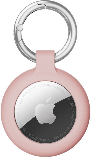 신지모루 에어태그 홀더 360 충격흡수 TPU 소프트 커버 케이스, 핑크 샌드, 1개