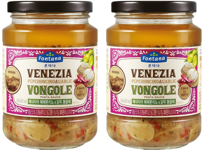 폰타나 베네치아 페페론치노 앤 갈릭 봉골레 파스타소스, 430g, 2개