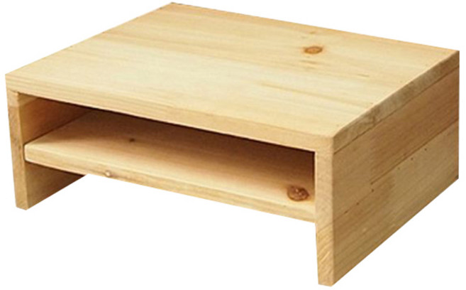 포메리트 2단 듀얼 모니터받침대, 삼나무(원목)