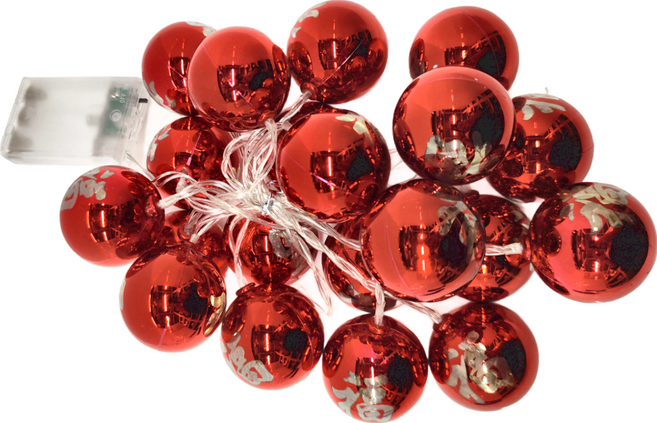 半島良品 造型裝飾燈串/新年造型燈串 3m 福字球, 暖白色, 1組