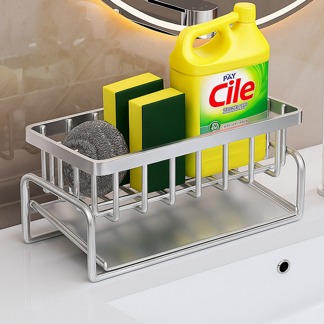 누홈 304스텐 싱크대 수세미 거치대 일반형, 실버, 1개