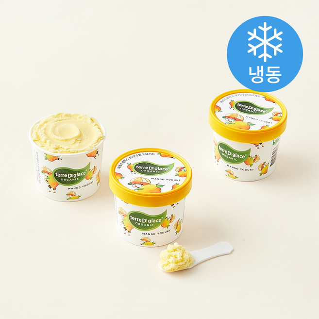 떼르드글라스 유기농 인증 컵 아이스밀크 망고요거트 (냉동), 90ml, 1개입, 3개