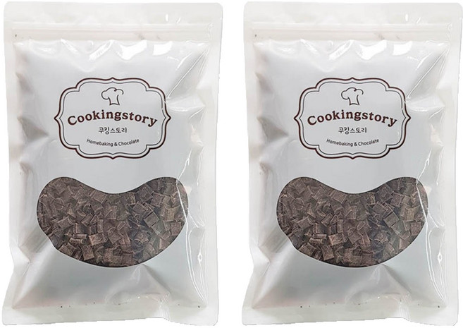 Cookingstory 烘焙用黑巧克力碎塊, 200g, 2包
