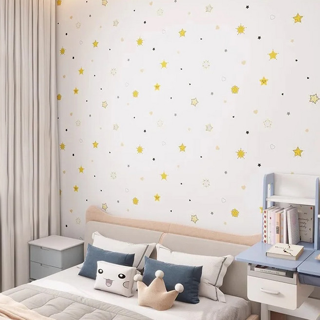 오펠리어 귀여운 그림 스티커 벽지, 별무늬