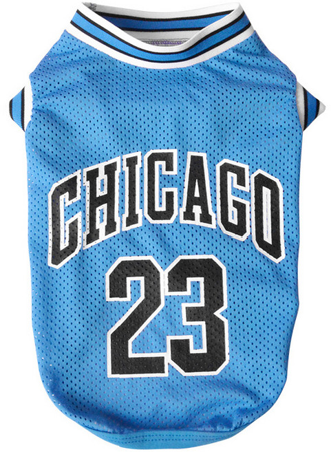 펫보스 강아지 메쉬 유니폼 저지 티셔츠, 스카이블루, 1개