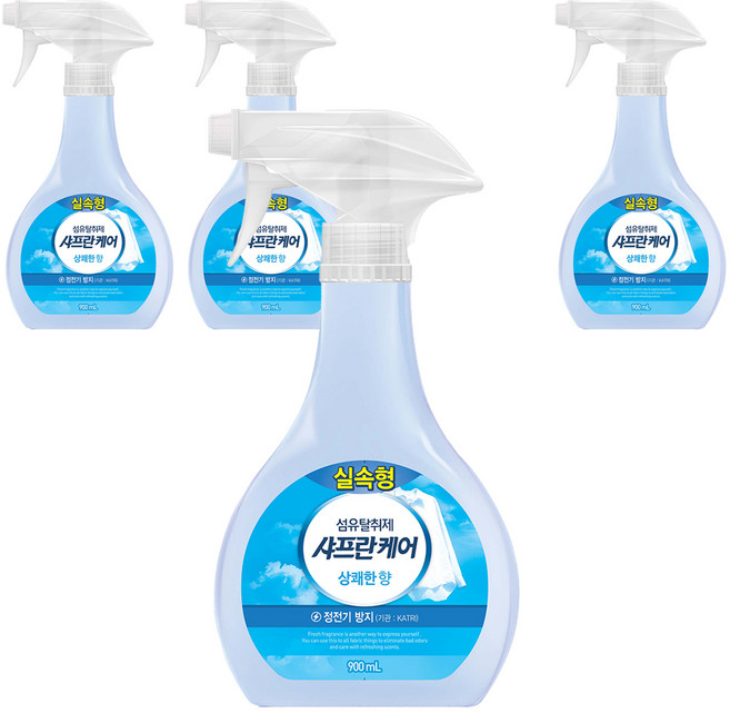 샤프란 케어 섬유탈취제 상쾌한향, 900ml, 4개