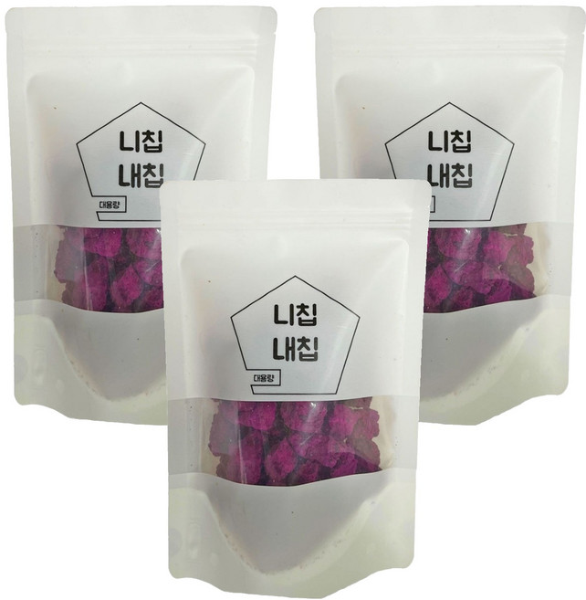 동결건조 달콤하고 바삭한 말린 빨간 용과 큐브형, 60g, 3개