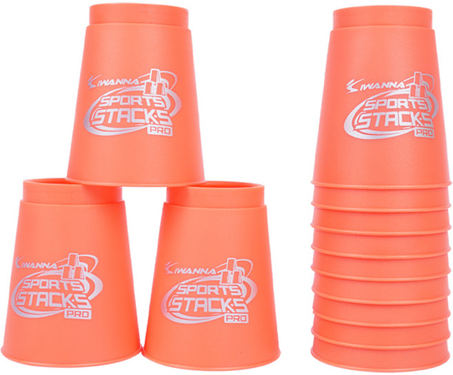 아이워너 스포츠 스택스 프로 컵쌓기, 오렌지, 12개