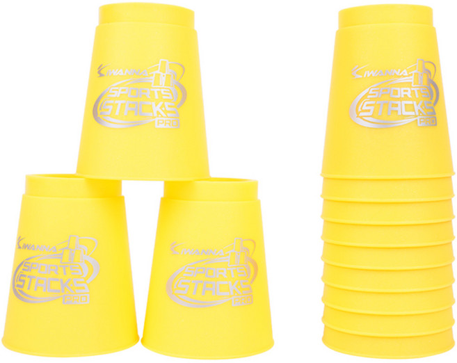 아이워너 스피드 스포츠 스택스 프로 스태킹 컵쌓기, 옐로우, 12개