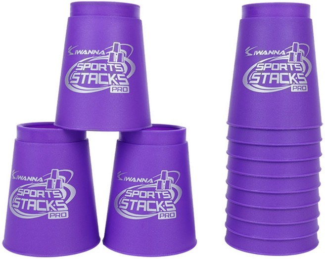 아이워너 스포츠 스택스 프로 스태킹 컵쌓기, 퍼플, 12개