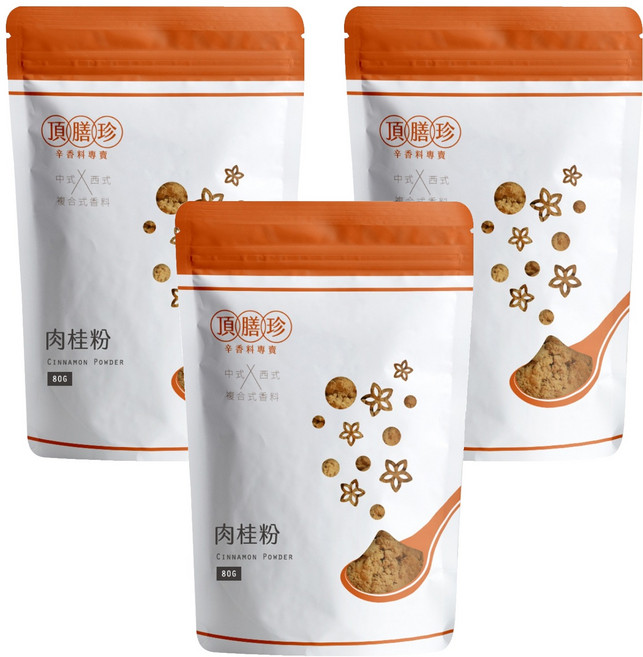 頂膳珍 肉桂粉, 80g, 3包