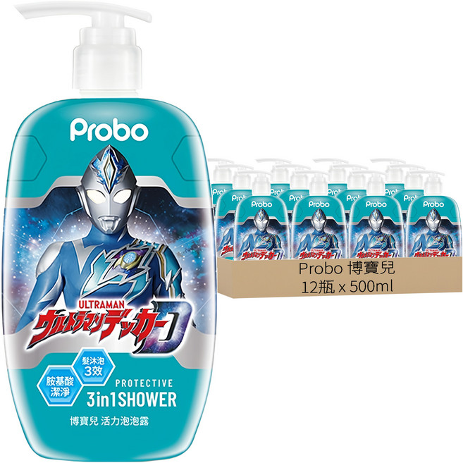Probo 博寶兒 ULTRAMAN 活力泡泡露, 500ml, 12瓶
