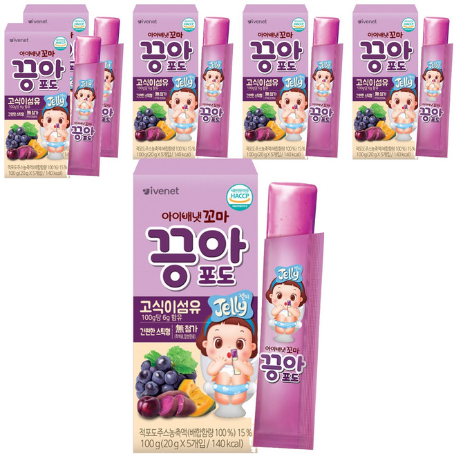 아이배냇 꼬마 끙아젤리 포도, 6개, 포도맛, 100g