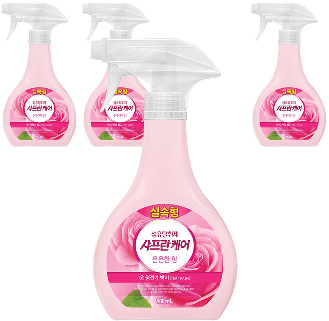 샤프란 케어 섬유탈취제 은은한향 본품, 4개, 900ml