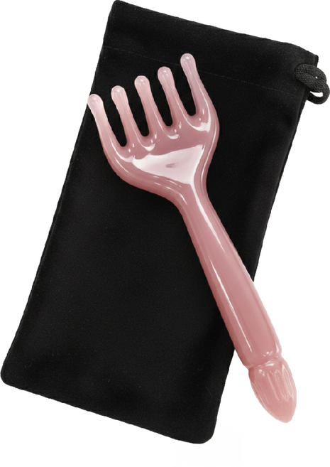 아이작큐브 두피 괄사 머리 빗 마사지기, 딥핑크, 1개