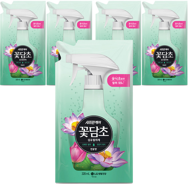 샤프란꽃담초 섬유탈취제 연꽃향 리필, 320ml, 5개