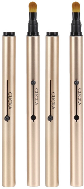 클리카 오토캡 메이크업 아이섀도우브러쉬 LM202, 2개, 샴페인골드