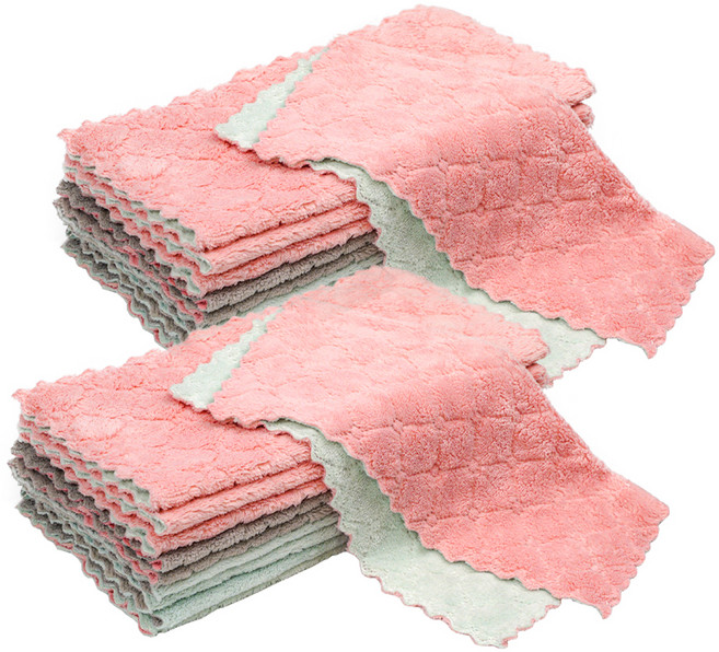 아싸레 극세사 벨벳 양면 행주 랜덤발송, 20개