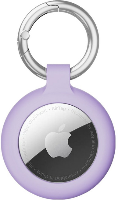 신지모루 에어태그 홀더 360 충격흡수 TPU 소프트 커버 케이스, 라벤더, 1개