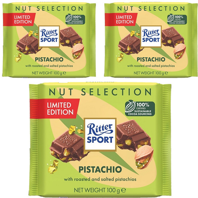 리터스포트 피스타치오 초콜릿, 100g, 3개