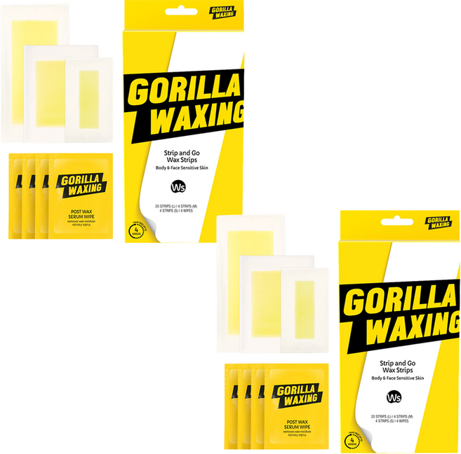고릴라왁싱 스트립앤고 왁스 스트립 + 애프터왁싱 세럼티슈 세트 PGWS01, 2세트