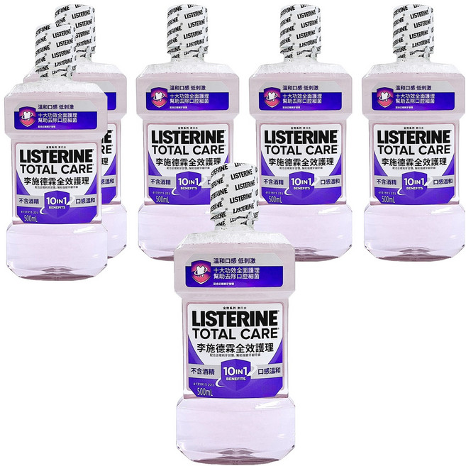 LISTERINE 李施德霖 全效護理除菌漱口水 無酒精配方, 500ml, 6瓶