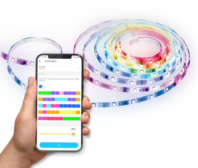 타포 스마트 WiFi 멀티 컬러 RGBIC LED 스트립 조명 5m, 혼합색상, 1개
