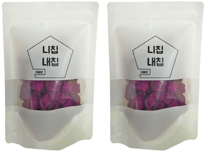 동결건조 달콤하고 바삭한 말린 빨간 용과 큐브형, 60g, 2개