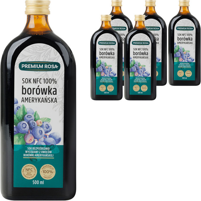 프리미엄로사 블루베리 원액 즙, 500ml, 6개