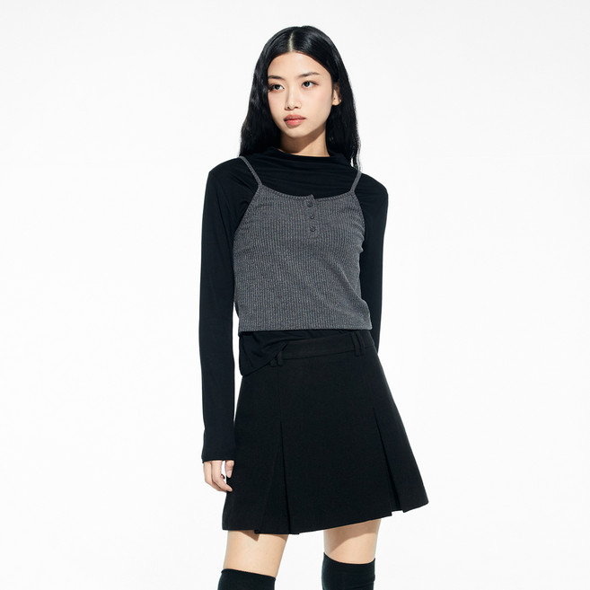 MIXXO 女款背心疊穿高領長袖T恤