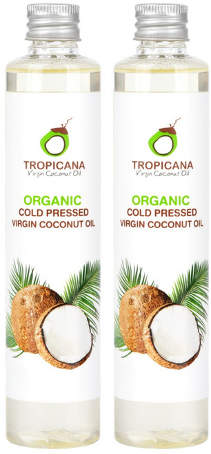 TROPICANA 유기농 압착 버진 코코넛 페이스 바디오일, 100ml, 2개