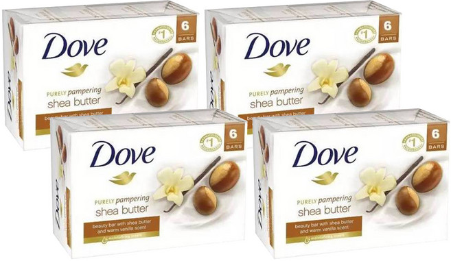 Dove 多芬 Purely Pampering 乳木果油香皂 香草香 636g (6入) 身體清潔 保濕滋潤, 106g, 24個