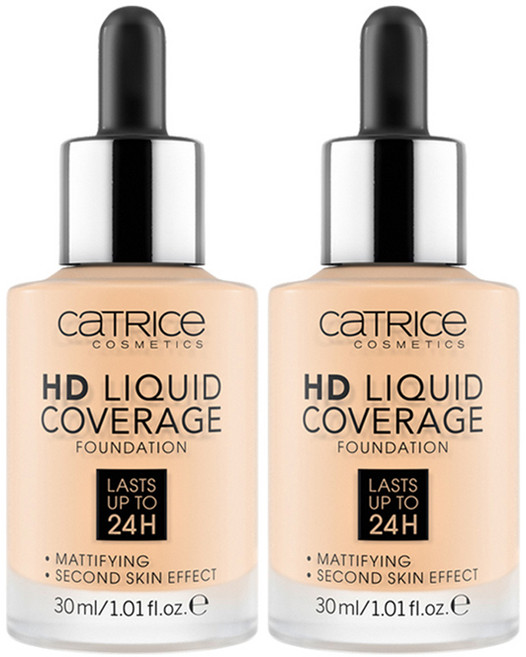 캐트리스 HD 리퀴드 커버리지 파운데이션 30ml, 010호 라이트베이지, 2개