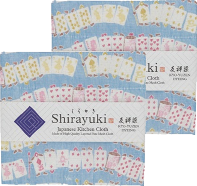 ShirayukiFuukin 友禪染多用途白雪拭巾 夢遊仙境 藍色, 2條