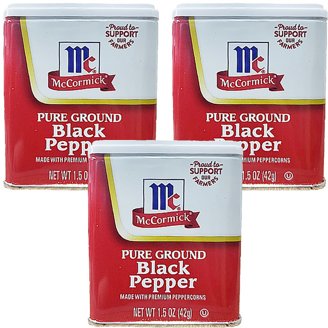 맥코믹 흑후추 가루, 42g, 3개