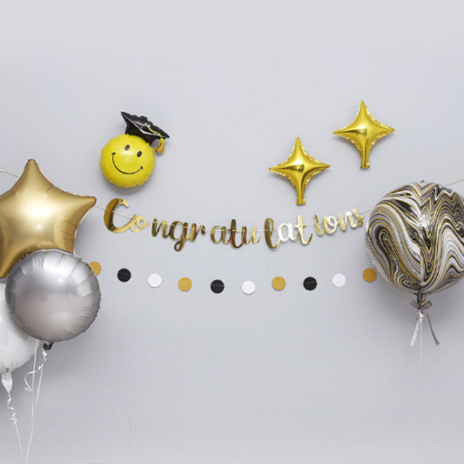 조이파티 Congratulations 캘리그래피 가랜드 세트, 골드, 1세트