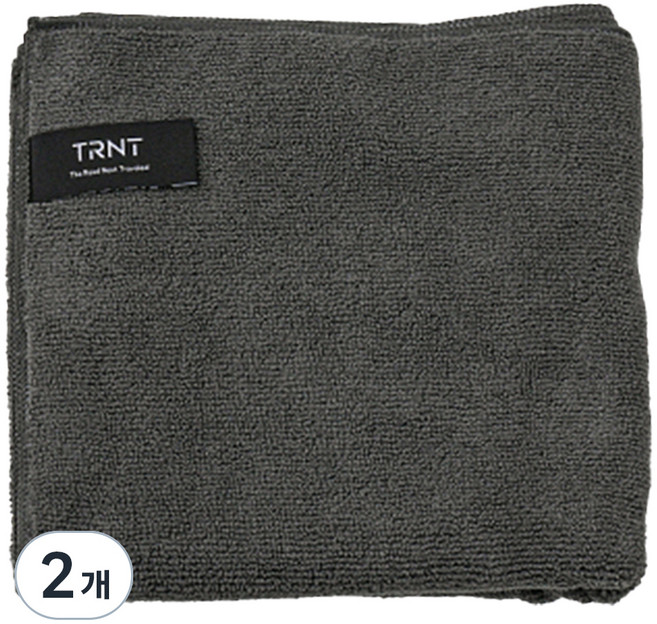 티알앤티 프리미엄 극세사 딜럭스 Face Towel 90 x 42 cm, 다크 그레이, 2개