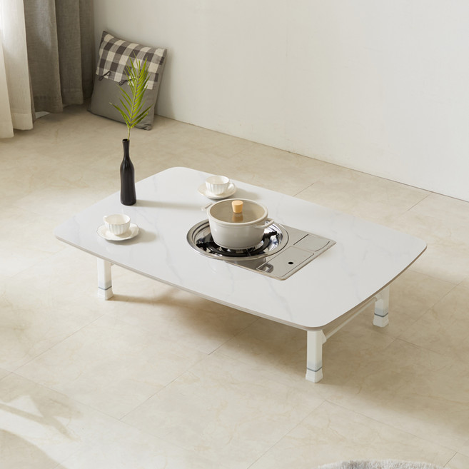 노아가구 접이식 1200 불판 세라믹 테이블 방문설치, 화이트