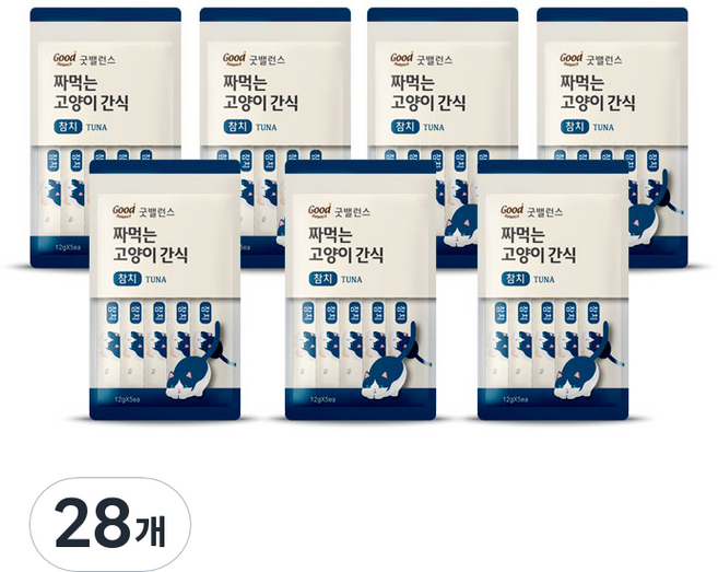 굿밸런스 짜먹는 고양이 간식, 참치, 60g, 28개