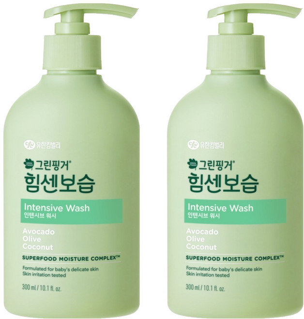 그린핑거 힘센보습 인텐시브 워시, 300ml, 2개