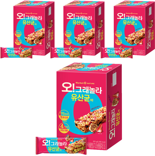 마켓오네이처 오 그래놀라 유산균바, 35g, 60개