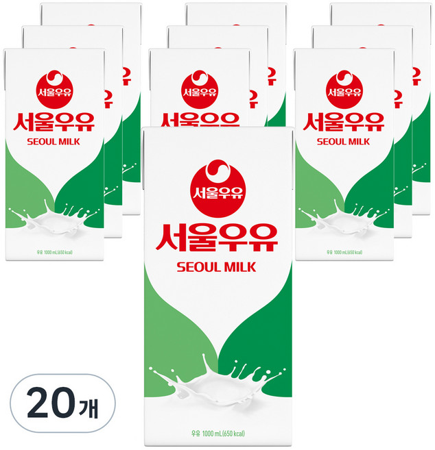 서울우유 멸균우유, 1L, 20개