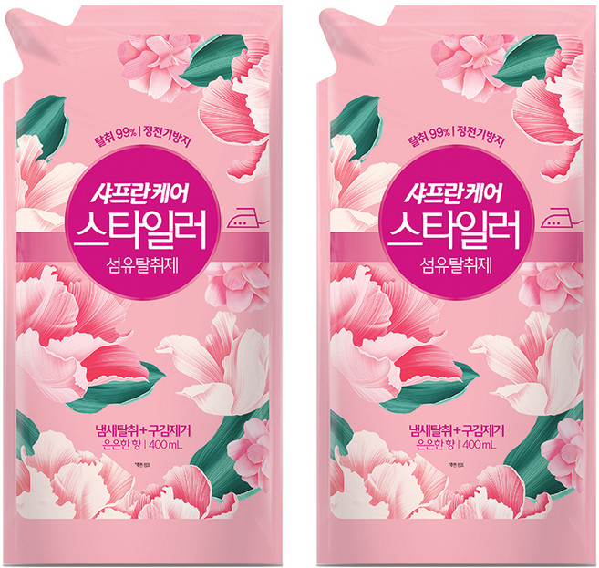 샤프란 케어 스타일러 섬유탈취제 은은한향 리필, 400ml, 2개