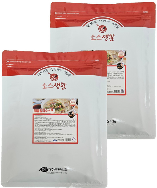 소스생활 해물칼국수 스프, 2개, 1kg