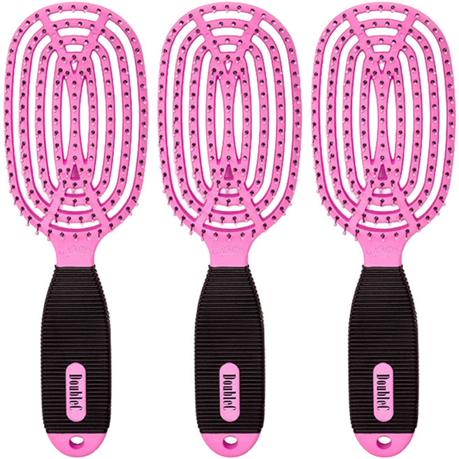 뉴웨이 헤어브러쉬 더블씨, Pink, 3개